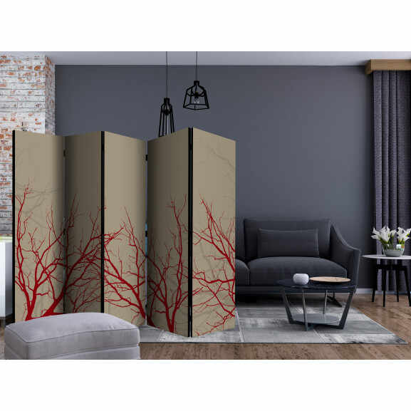Paravan Red-Hot Branches Ii [Room Dividers] 225 cm x 172 cm