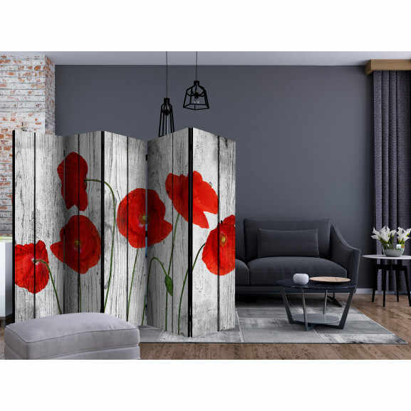 Paravan Tale Of Red Poppies Ii [Room Dividers] 225 cm x 172 cm