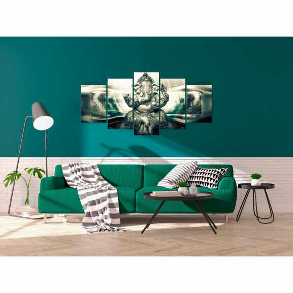 Tablou Buddha Style (5 Parts) Green Wide