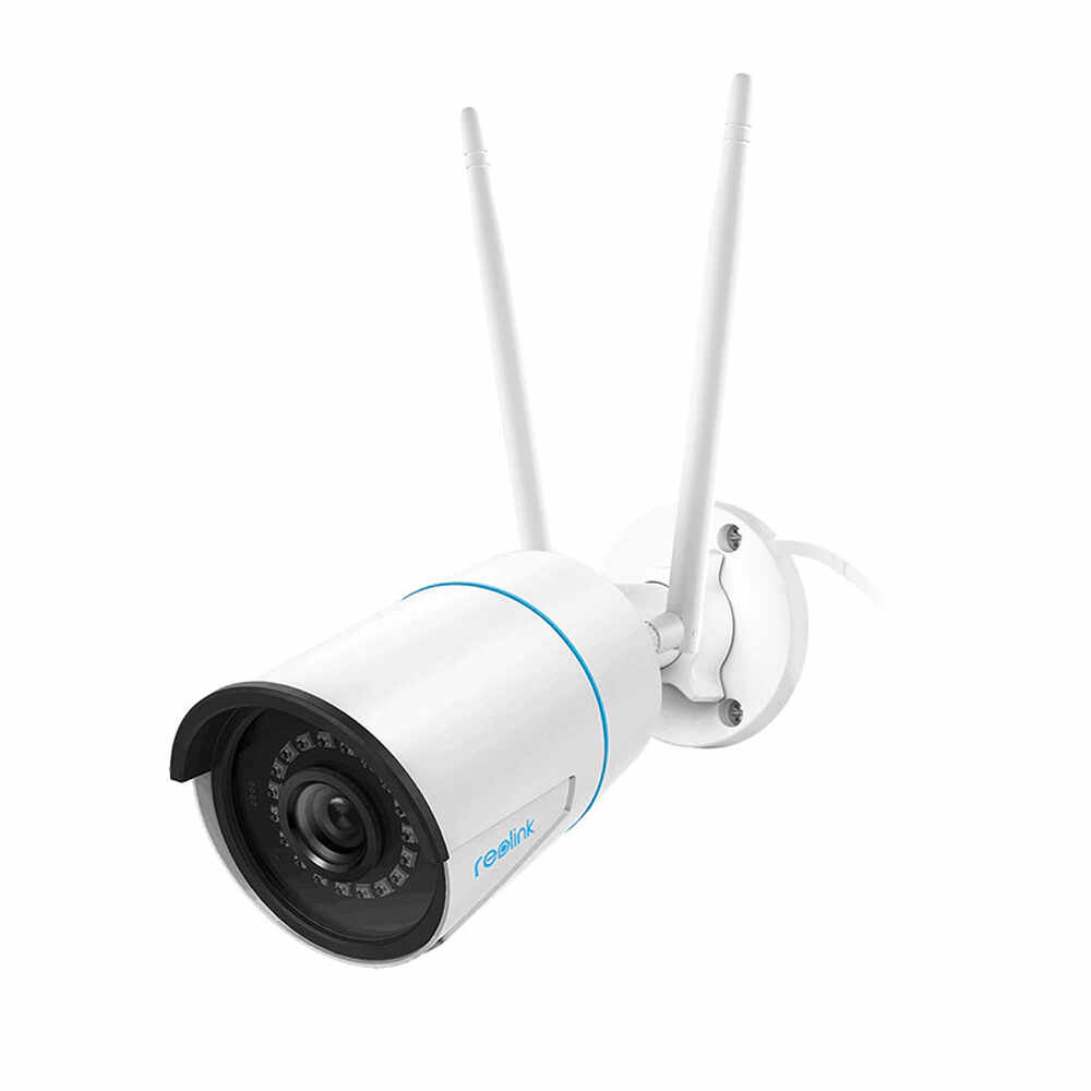 Camera supraveghere wireless IP WiFi Reolink RLC-510WA, 5 MP, IR 30 m, 4 mm, slot card, detectie oameni/vehicule, microfon