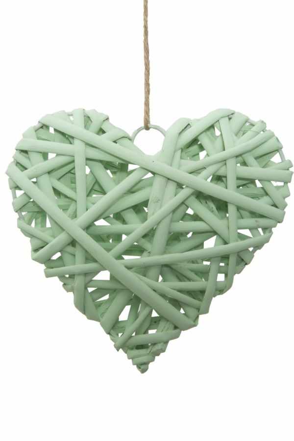 Decoratiune din lemn Heart Media Verde Mint, l20xA5xH20 cm