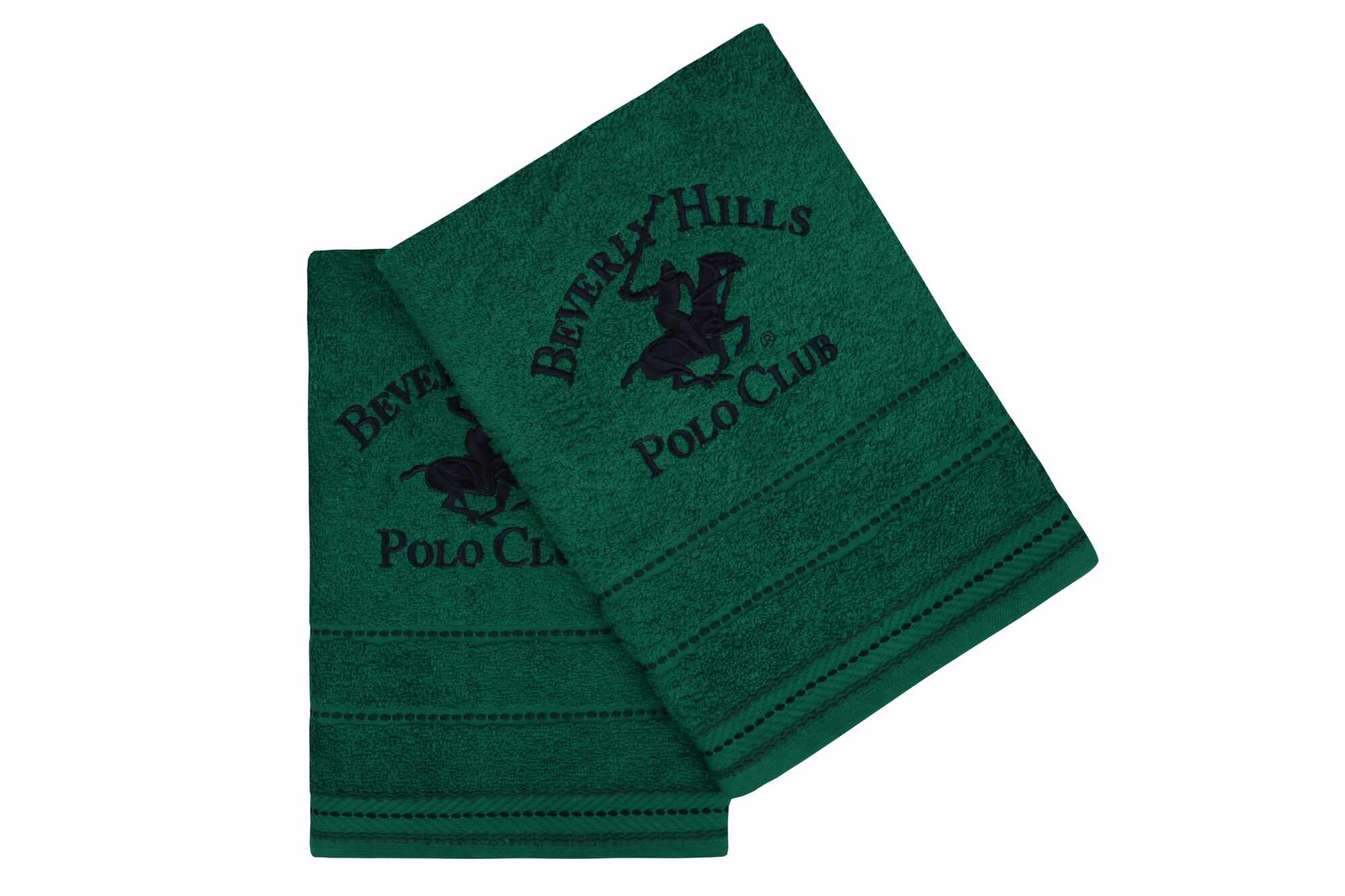 Set 2 prosoape baie din bumbac, Beverly Hills Polo Club 403 Verde, 50 x 90 cm