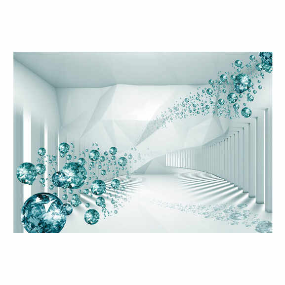Fototapet autoadeziv Diamond Corridor (Turquoise)