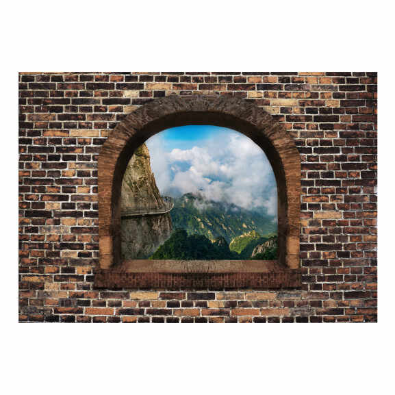 Fototapet autoadeziv Stony Window: Mountains