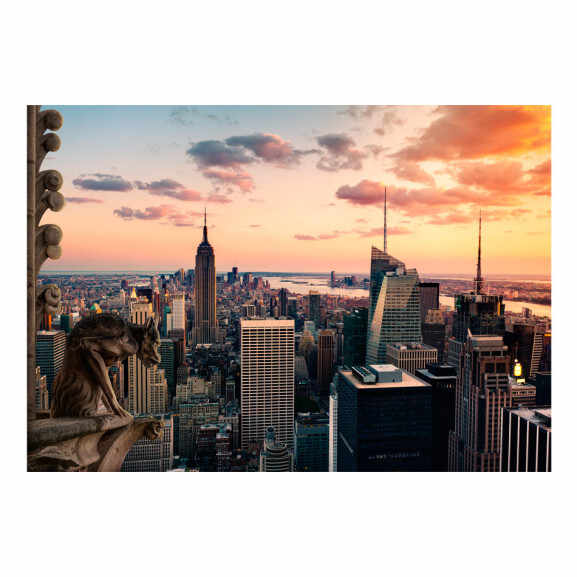 Fototapet autoadeziv New York: The skyscrapers and sunset