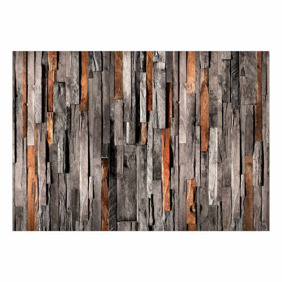 Fototapet autoadeziv Wooden Curtain (Grey and Brown)