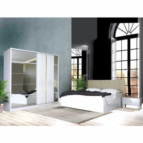 Set Dormitor Sirius White, 160 x 200 Cm