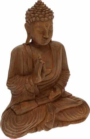 Decoratiune Buddha, 24.5x11.5x32.5 cm, poliston, maro