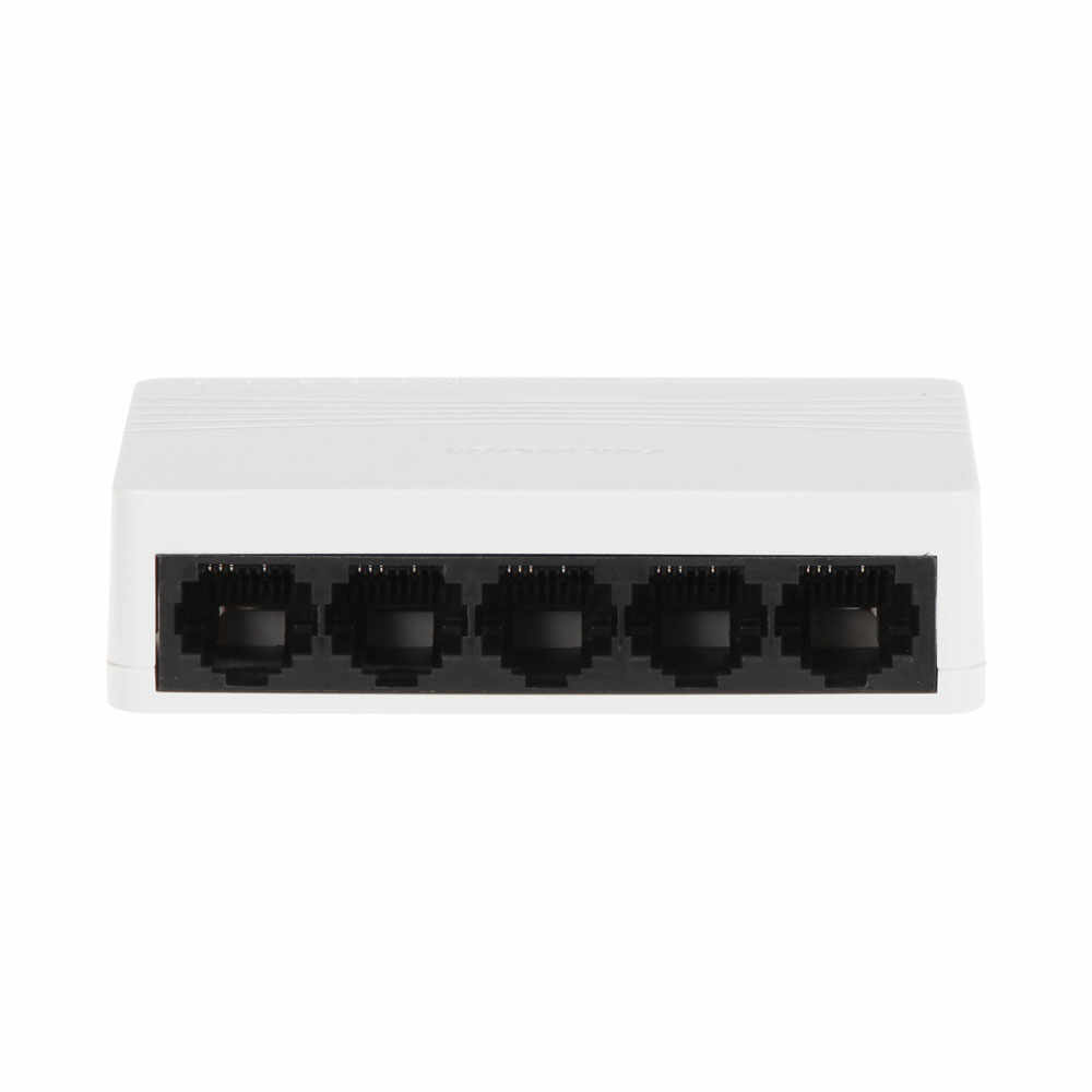 Switch cu 5 porturi Hikvision DS-3E0105D-E, 100 Mbps, 0.744 Mpps, 1.000 MAC, plug and play